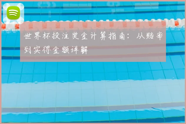 世界杯投注奖金计算指南:从赔率到实得金额详解